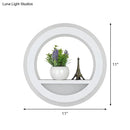 GobekUsa Nordic White LED Acrylic Halo Ring Wall Sconce Light Fixture with Shelf Design