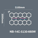 GobekUsa Hexagon Ceiling Light 6500K for Car Wash Beauty Garage Wall with Honeycomb Design