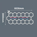GobekUsa Hexagon Ceiling Light 6500K for Car Wash Beauty Garage Wall with Honeycomb Design