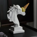 GobekUsa Horse Head Sculpture Resin Animal Statue Modern Home Decor