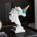 GobekUsa Horse Head Sculpture Resin Animal Statue Modern Home Decor