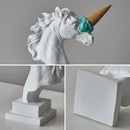 GobekUsa Horse Head Sculpture Resin Animal Statue Modern Home Decor