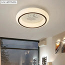 GobekUsa Contemporary LED Ceiling Lamp in White with Moon, Deer, and Hot Air Balloon Flush Light