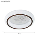 GobekUsa Contemporary LED Ceiling Lamp in White with Moon, Deer, and Hot Air Balloon Flush Light