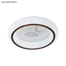 GobekUsa Contemporary LED Ceiling Lamp in White with Moon, Deer, and Hot Air Balloon Flush Light