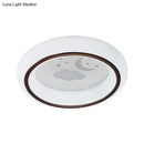 GobekUsa Contemporary LED Ceiling Lamp in White with Moon, Deer, and Hot Air Balloon Flush Light
