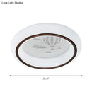GobekUsa Contemporary LED Ceiling Lamp in White with Moon, Deer, and Hot Air Balloon Flush Light