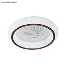 GobekUsa Contemporary LED Ceiling Lamp in White with Moon, Deer, and Hot Air Balloon Flush Light