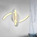 GobekUsa Modern Metallic LED Knotted Linear Wall Sconce Light - White Wall Mounted Lighting