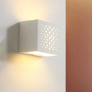 GobekUsa Modern White Laser-Cut Box Wall Light Sconce - 1 Head Gypsum LED Lamp