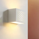GobekUsa Modern White Laser-Cut Box Wall Light Sconce - 1 Head Gypsum LED Lamp