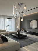 GobekUsa Designer Belt Marble Pendant Lights: Luxury Dimmable Fixture for Villa Duplex