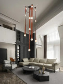 GobekUsa Designer Belt Marble Pendant Lights: Luxury Dimmable Fixture for Villa Duplex