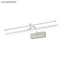 GobekUsa Modern LED Acrylic Wall Mounted Vanity Sconce with Curved Arm – White Rectangle Lighting for Bathroom - 16"/24" W