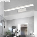 GobekUsa Modern LED Acrylic Wall Mounted Vanity Sconce with Curved Arm – White Rectangle Lighting for Bathroom - 16"/24" W