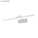 GobekUsa Modern LED Acrylic Wall Mounted Vanity Sconce with Curved Arm – White Rectangle Lighting for Bathroom - 16"/24" W