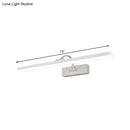 GobekUsa Modern LED Acrylic Wall Mounted Vanity Sconce with Curved Arm – White Rectangle Lighting for Bathroom - 16"/24" W