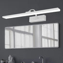 GobekUsa Modern LED Acrylic Wall Mounted Vanity Sconce with Curved Arm – White Rectangle Lighting for Bathroom - 16"/24" W