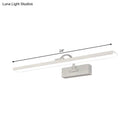 GobekUsa Modern LED Acrylic Wall Mounted Vanity Sconce with Curved Arm – White Rectangle Lighting for Bathroom - 16"/24" W