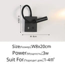 GobekUsa LED Bedside Wall Lamp with USB Port & Switch - Modern Nordic Design