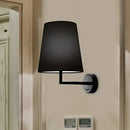 GobekUsa Modern LED Cone Wall-Mounted Fabric Sconce Light in Black/White for Living Room