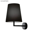 GobekUsa Modern LED Cone Wall-Mounted Fabric Sconce Light in Black/White for Living Room