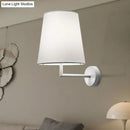 GobekUsa Modern LED Cone Wall-Mounted Fabric Sconce Light in Black/White for Living Room