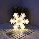 GobekUsa Modern LED Nightstand Light - White Christmas Elements and Battery Powered