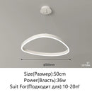 Modern White LED Ring Pendant Chandelier
