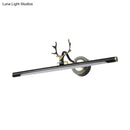 GobekUsa Modern LED Toilet Vanity Light with Black Antler Wall Mount and Metal Shade