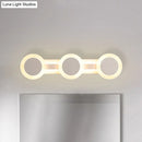 GobekUsa Modern White LED Vanity Light - 16"/23.5" Linear Wall Sconce with Acrylic Shade - Warm/White Light, 3/4 Lights