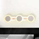 GobekUsa Modern White LED Vanity Light - 16"/23.5" Linear Wall Sconce with Acrylic Shade - Warm/White Light, 3/4 Lights