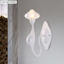 GobekUsa Modern White LED Wall Sconce Light Fixture - Oval Glass, Dolphin-Shaped Arm