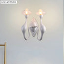 GobekUsa Modern White LED Wall Sconce Light Fixture - Oval Glass, Dolphin-Shaped Arm