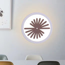 GobekUsa Modern White LED Wall Sconce with Sector/Leaf Pattern & Warm/White Light