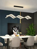 GobekUsa LED Wave Pendant Light for Living Room Kitchen Decor - Indoor Hanging Lights