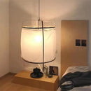 GobekUsa Linen Cotton Pendant Lamp: Nordic White DIY Fabric Shade LED Island Lighting