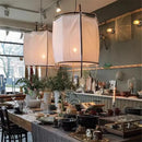 GobekUsa Linen Cotton Pendant Lamp: Nordic White DIY Fabric Shade LED Island Lighting