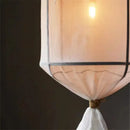 GobekUsa Linen Cotton Pendant Lamp: Nordic White DIY Fabric Shade LED Island Lighting
