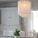 GobekUsa Linen Cotton Pendant Lamp: Nordic White DIY Fabric Shade LED Island Lighting