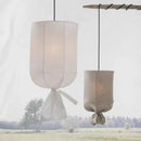 GobekUsa Linen Cotton Pendant Lamp: Nordic White DIY Fabric Shade LED Island Lighting