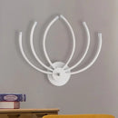 GobekUsa Modern Lotus Wall Sconce LED Bedside Light in White with Linear Design, Warm/White Glow