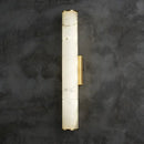 GobekUsa Sleek Marble Tube LED Sconce Light: Simplicity White & Brass Wall Lamp for Living Room