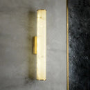 GobekUsa Sleek Marble Tube LED Sconce Light: Simplicity White & Brass Wall Lamp for Living Room