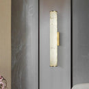 GobekUsa Sleek Marble Tube LED Sconce Light: Simplicity White & Brass Wall Lamp for Living Room