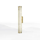GobekUsa Sleek Marble Tube LED Sconce Light: Simplicity White & Brass Wall Lamp for Living Room