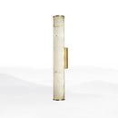 GobekUsa Sleek Marble Tube LED Sconce Light: Simplicity White & Brass Wall Lamp for Living Room