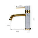 GobekUsa Brushed Gold Bathroom Faucet with Swivel Spout and Marble Accents