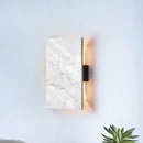 GobekUsa Grey Wall Sconce with Rectangle Marble Shade - 2 Lights Bedside Wall Mounted Lamp