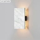 GobekUsa Grey Wall Sconce with Rectangle Marble Shade - 2 Lights Bedside Wall Mounted Lamp